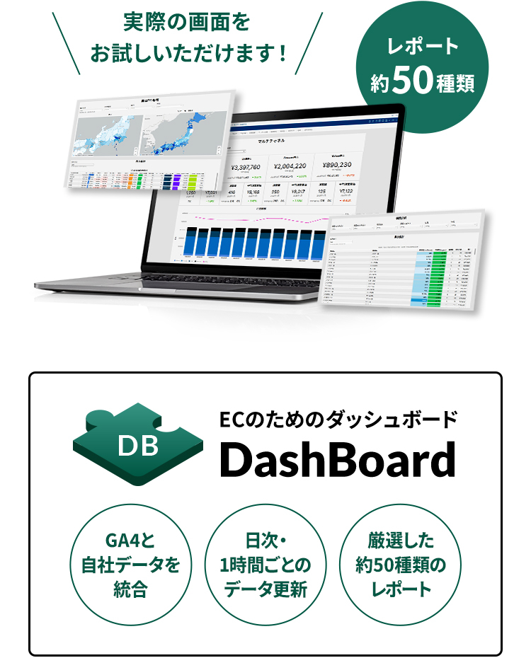 実際の画面をお試しいただけます！ECのためのダッシュボード DashBoard